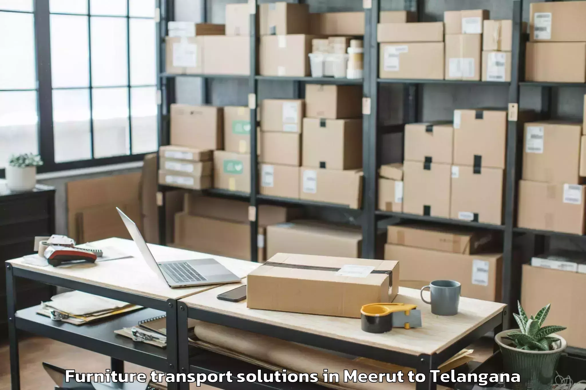 Book Meerut to Maganoor Furniture Transport Solutions